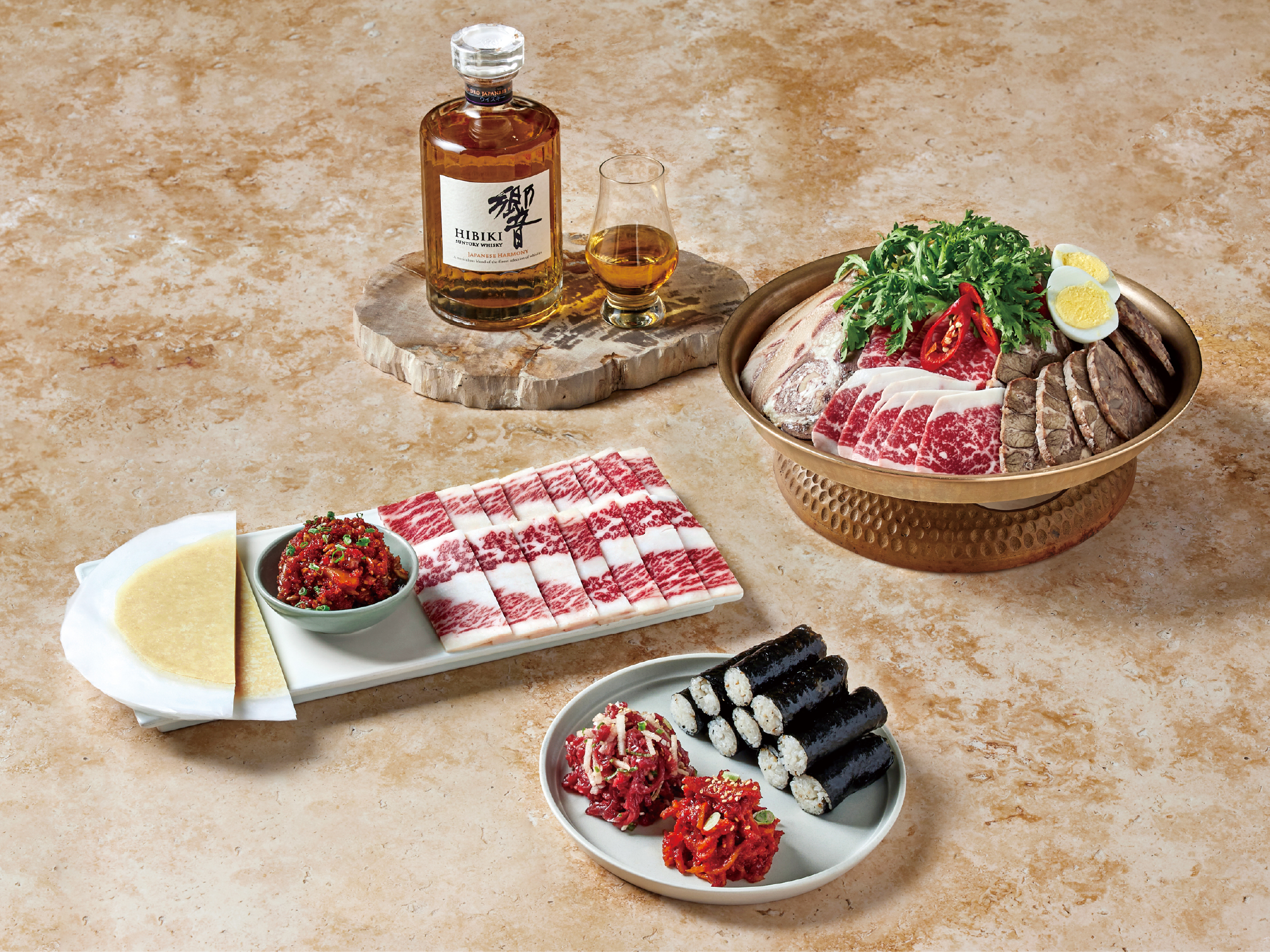 Roastok Hannam grill and bar table with pork ribs