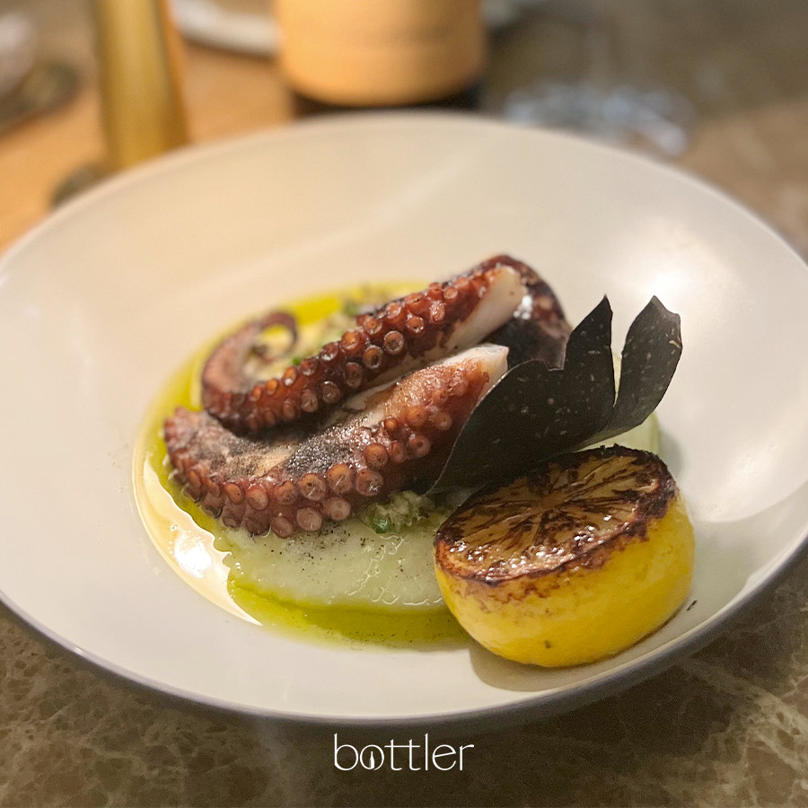 Bottler dining lounge with wine and small plates